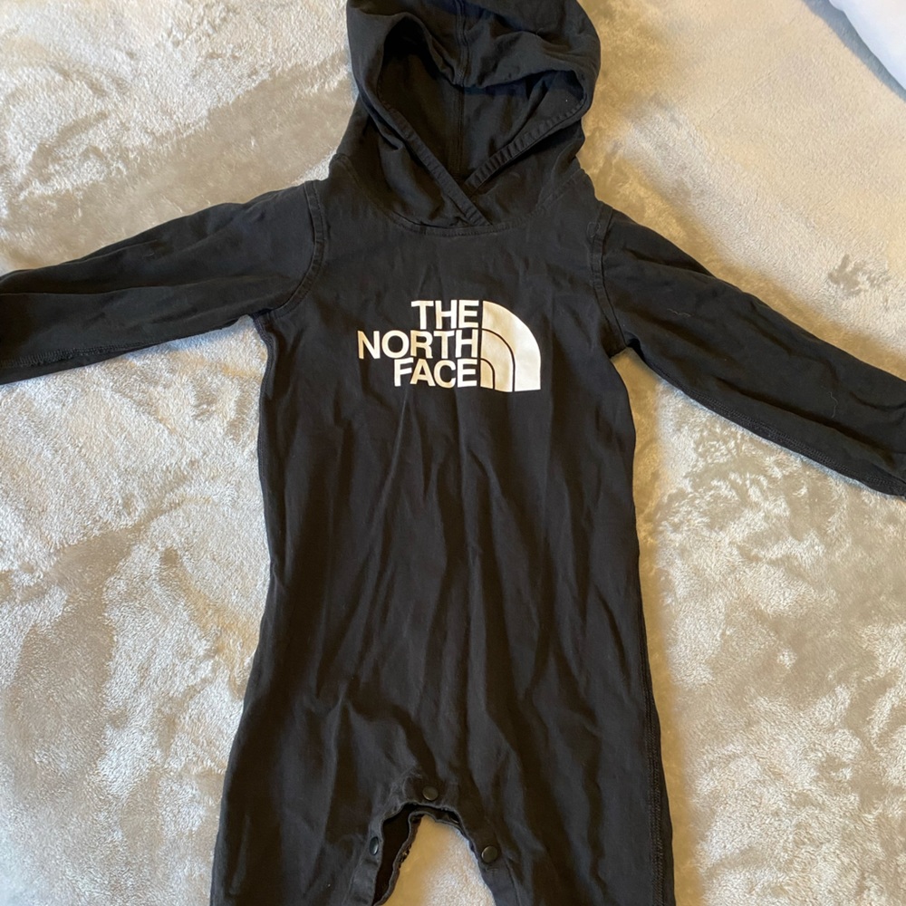 The North Face baby onsie coverall with hood